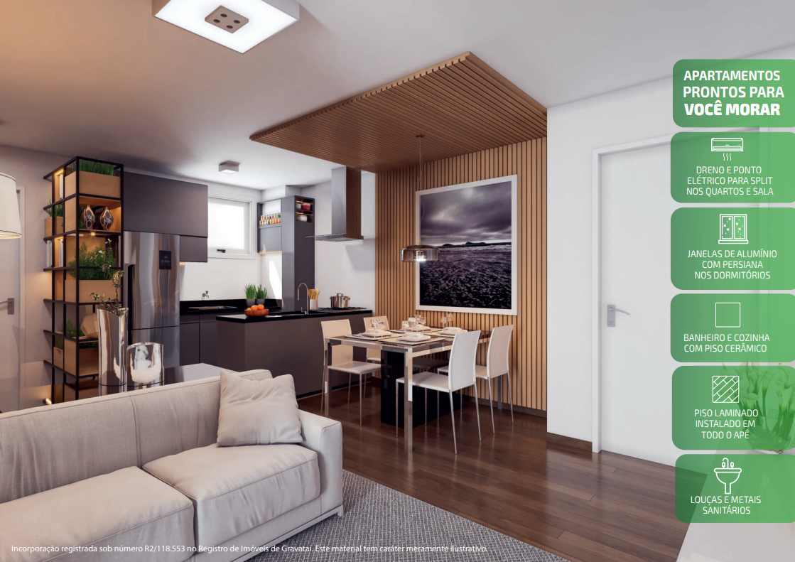 Apartamento na Planta com 2 Dormitórios – Gravataí – Cadiz - Imagem 2