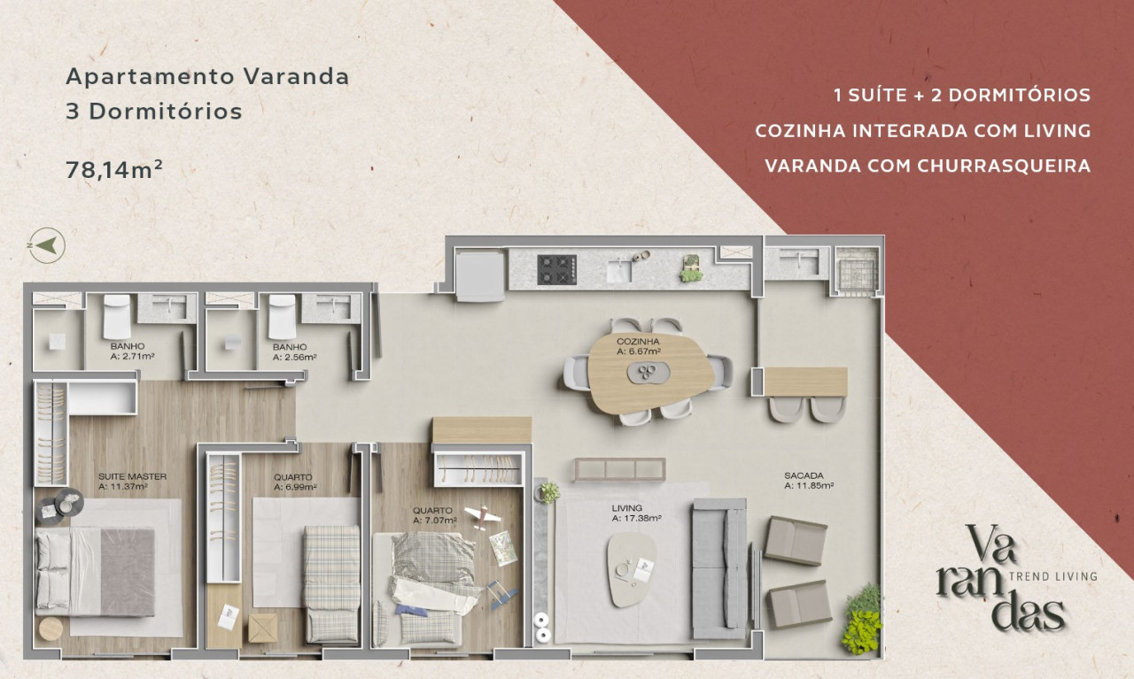 Apartamento na Planta em Canoas – Varandas – 2 Dormitórios - Imagem 13