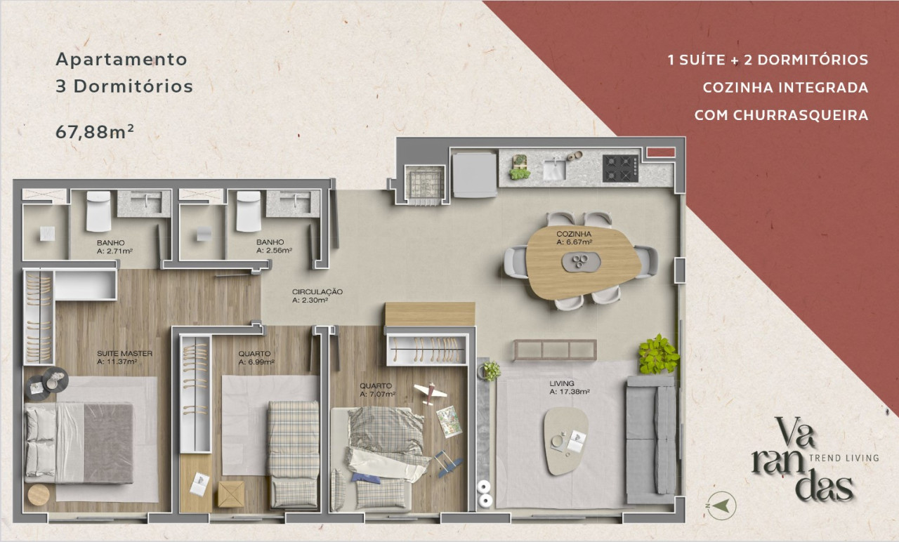 Apartamento na Planta em Canoas – Varandas – 2 Dormitórios - Imagem 14