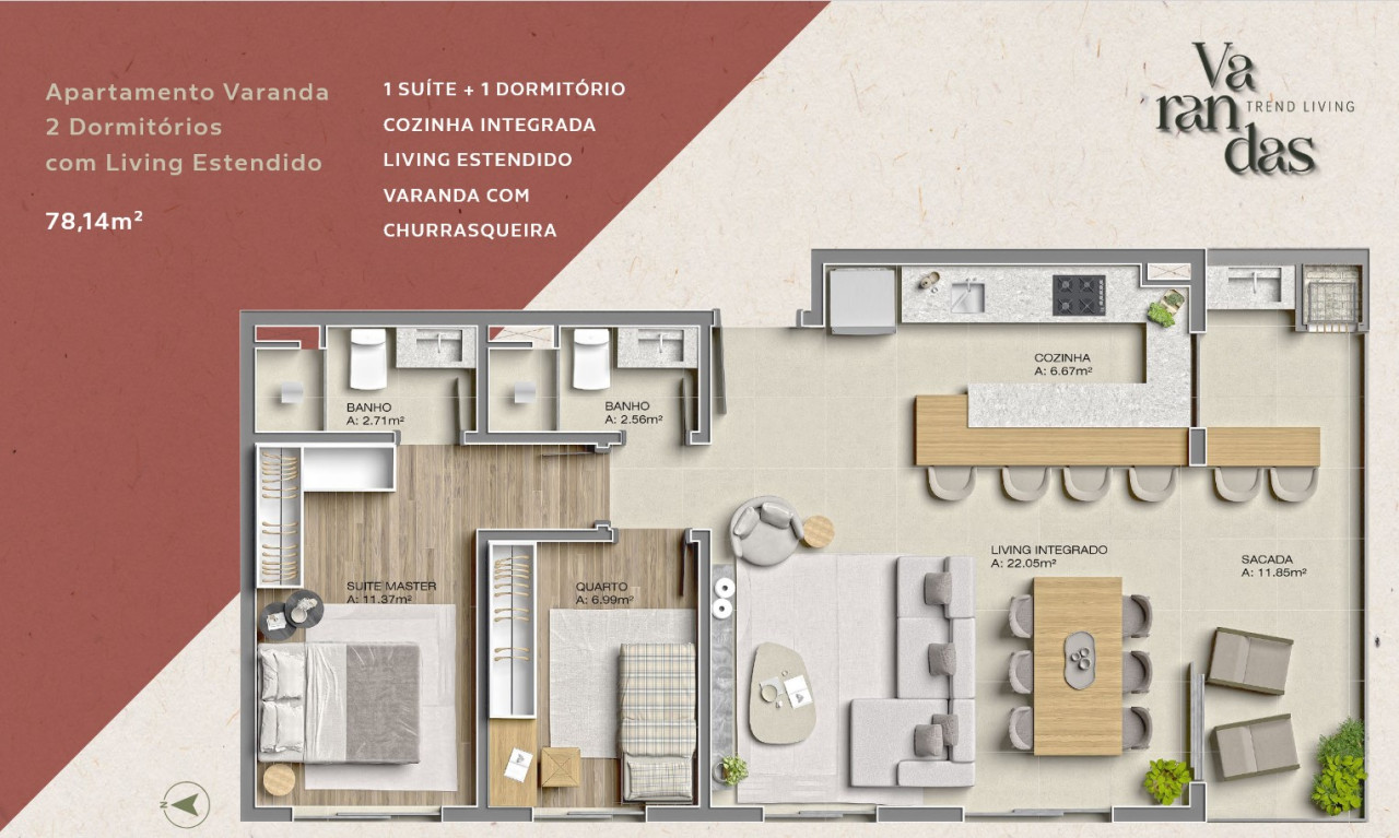 Apartamento na Planta em Canoas – Varandas – 2 Dormitórios - Imagem 15