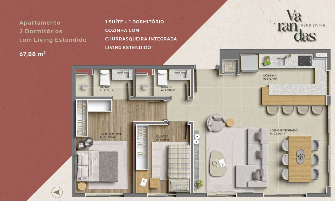 Apartamento na Planta em Canoas – Varandas – 2 Dormitórios - Imagem 16