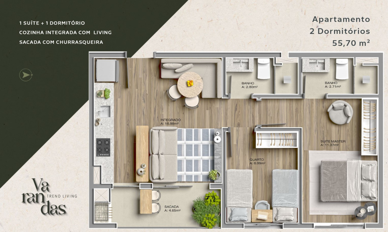 Apartamento na Planta em Canoas – Varandas – 2 Dormitórios - Imagem 20