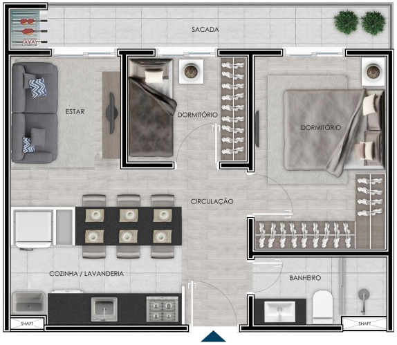 Apartamento na Planta em Gravataí com 2 Dormitórios - Imagem 5